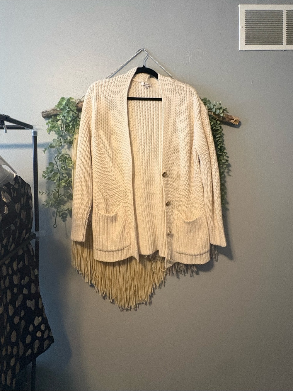 Madewell Cozy Cream Chunky Knit Cardigan Sweater